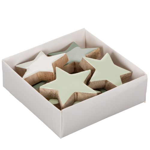 Wooden star decoration set for table and windowsill, 5cm, 9 pieces | Floristik24.ie