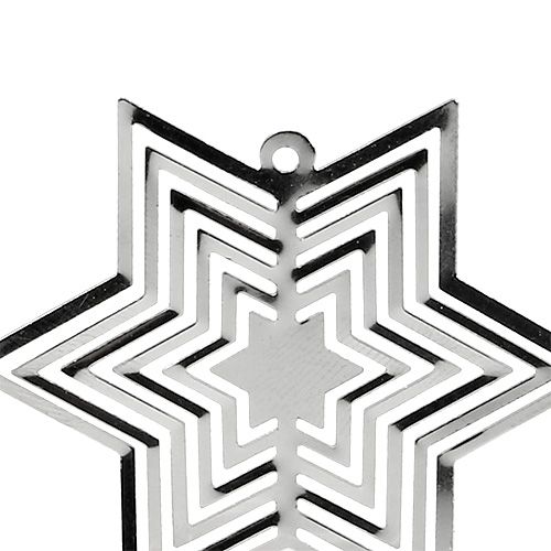 Floristik24 Star metal silver 6cm 24pcs
