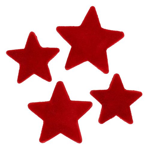 Star mix red flocked 4-5cm 40pcs
