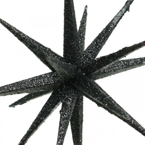 Floristik24 Christmas decoration stars to hang up black Ø15cm 4pcs