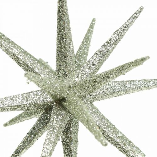 Floristik24 Christmas decoration star to hang champagne Ø15cm 4pcs