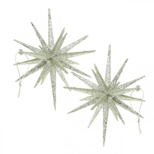 Floristik24 Christmas decoration star to hang champagne Ø15cm 4pcs