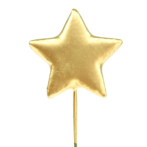 Floristik24 Star on wire 4cm gold 60pcs