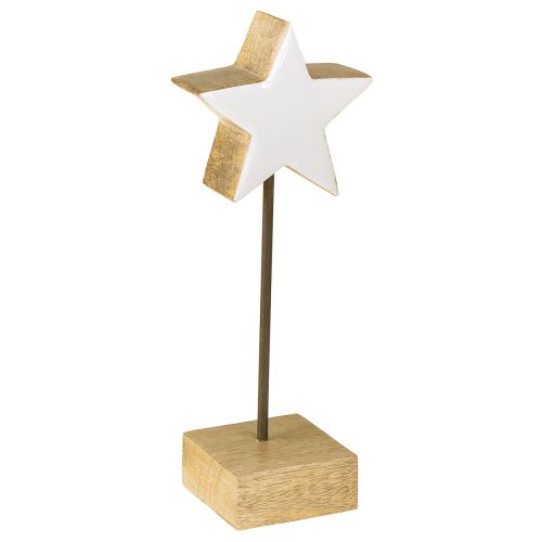Wooden star white wooden stars for standing H23cm 2 pcs