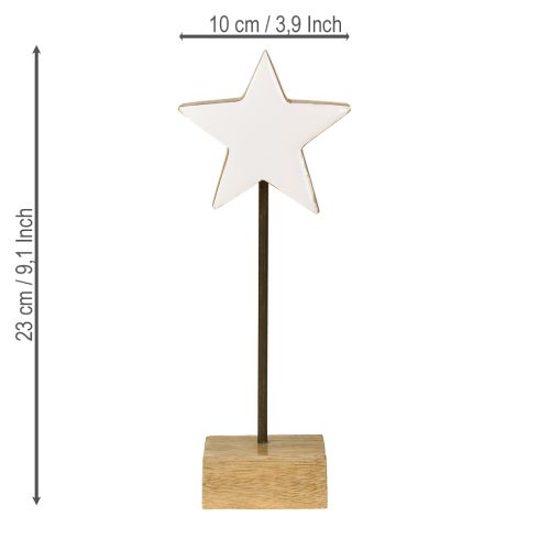 Product Wooden star white wooden stars for standing H23cm 2 pcs