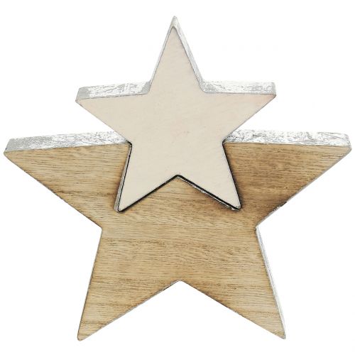 Floristik24 Wooden star nature 18cm