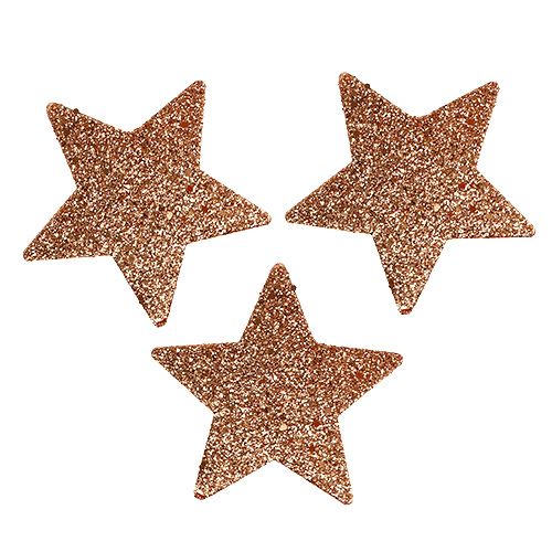Floristik24 Stars copper 6.5cm with mica 36pcs