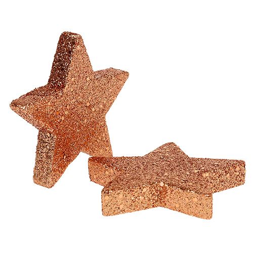 Floristik24 Stars copper 6.5cm with mica 36pcs