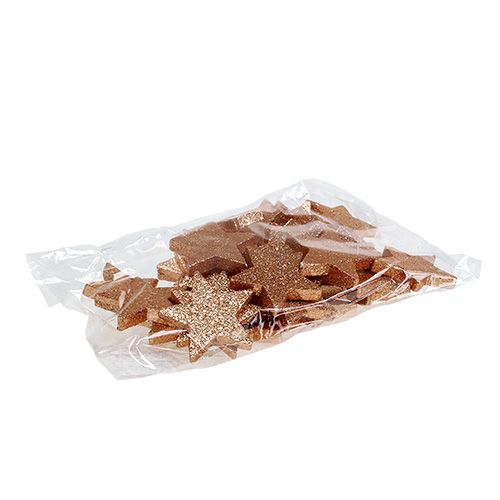 Floristik24 Stars copper 6.5cm with mica 36pcs