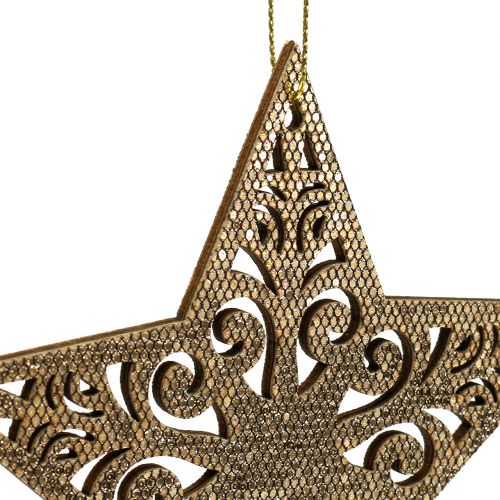 Floristik24 Star Gold for hanging 8cm - 12cm 9 pcs