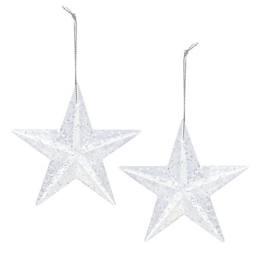 Star to hang clear with mica 9.5cm 12pcs