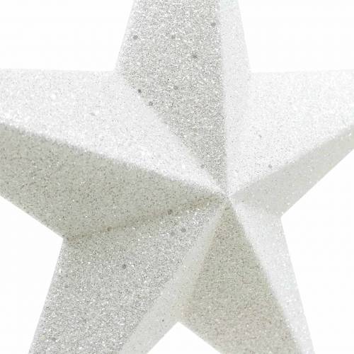 Floristik24 Glitter stars to hang white Ø21cm 3pcs