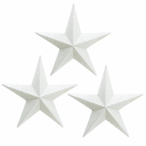 Floristik24 Glitter stars to hang white Ø21cm 3pcs