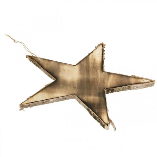 Floristik24 Christmas tree decorations wood star nature, flamed H25cm