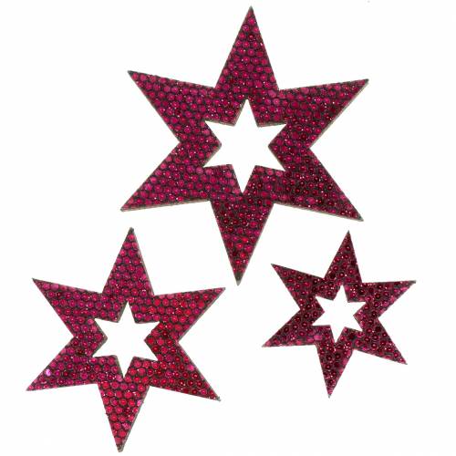 Floristik24 Scattered decoration star purple 3-5cm 48pcs