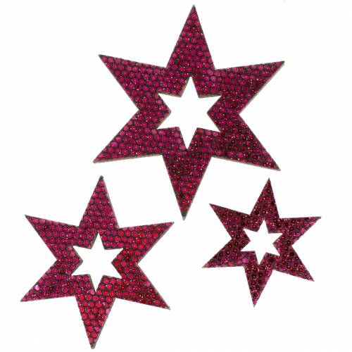 Floristik24 Scatter decoration star purple 3-5cm 48 pcs