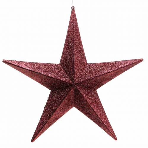 Glitter star to hang Burgundy Ø30cm