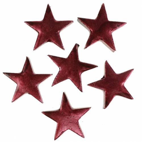 Floristik24 Deco stars dark red 4cm 12pcs