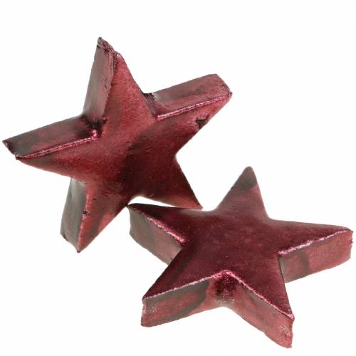 Floristik24 Deco stars dark red 4cm 12pcs
