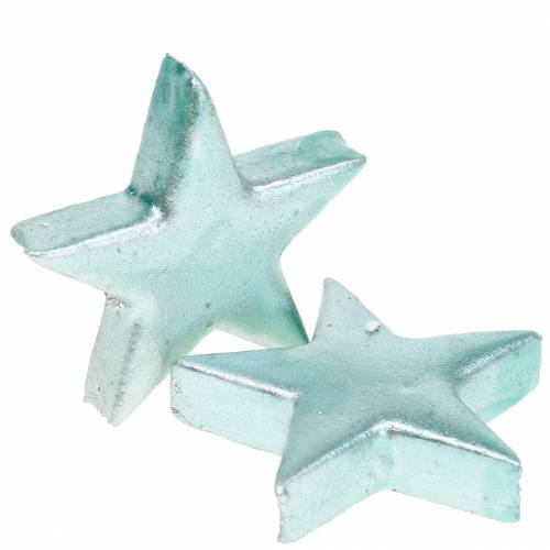 Floristik24 Deco stars ice blue 4cm 12pcs