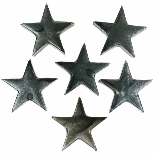Floristik24 Decorative Stars Grey 4cm 12 pcs