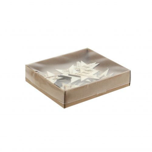 Floristik24 Star Merry Christmas Nature 5cm 30pcs