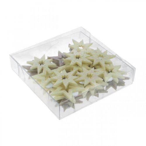 Product Decorative Stars for Crafting Yellow, Brown Foam Rubber 4cm 36 Pcs