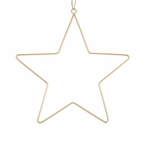 Floristik24 Decoration star for hanging golden metal Ø25cm 6pcs