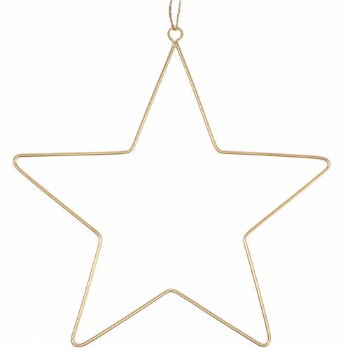 Decorative star to hang golden metal Ø50.5cm 2pcs