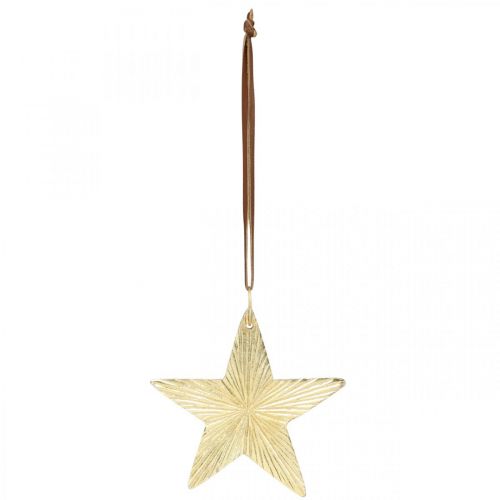 Floristik24 Stars to hang, metal decorations, Christmas tree decorations golden 9,5 × 9,5cm 3pcs