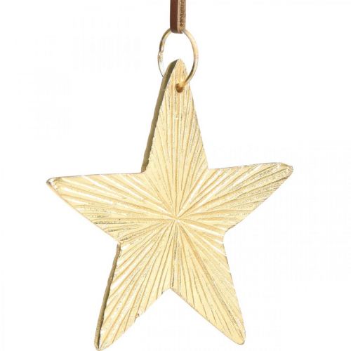Product Stars to hang, metal decorations, Christmas tree decorations golden 9,5 × 9,5cm 3pcs