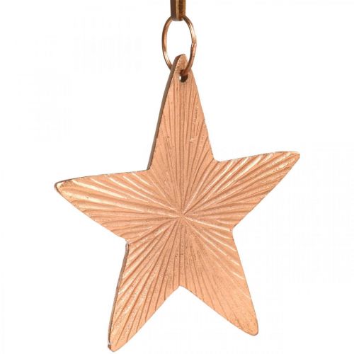 Product Star pendant, Christmas decoration, metal decoration copper-colored 9.5 × 9.5cm 3pcs