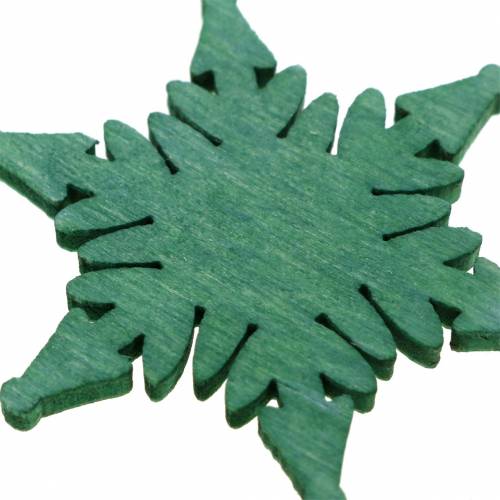 Product Scatter decoration Christmas star green, white assorted 4cm 72 pcs