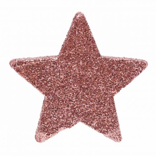 Floristik24 Star with glitter sprinkle decoration 6.5cm pink 36pcs