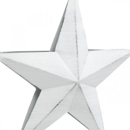 Star to hang, Christmas tree decorations, metal decoration white 19.5 × 18.5cm | Floristik24.ie