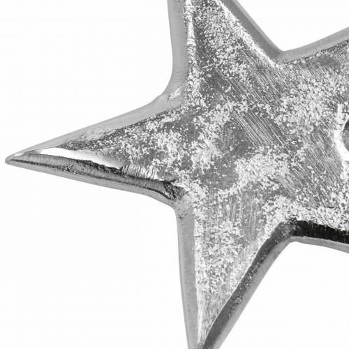 Floristik24 Metal stars silver 8.6×8.2cm/6.9×6.7cm 8 pcs