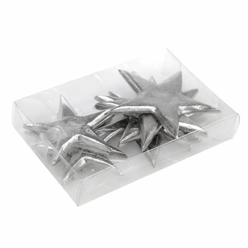 Floristik24 Metal stars silver 8.6×8.2cm/6.9×6.7cm 8 pcs