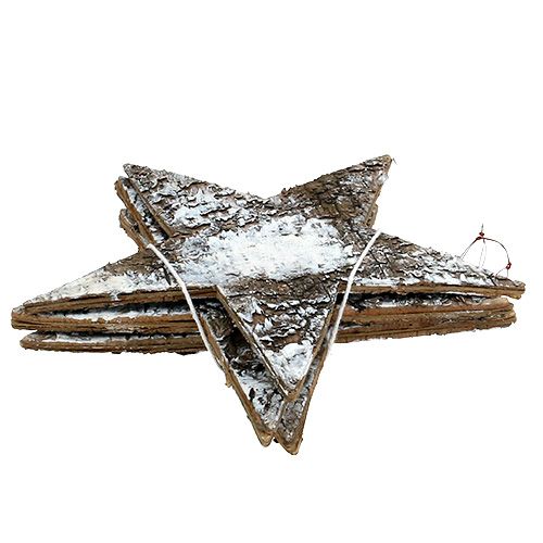 Floristik24 Birch bark stars white 29cm 3pcs