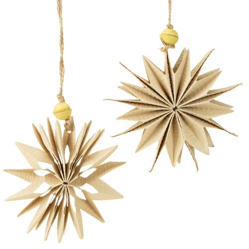 Paper stars with jute twine for festive decoration