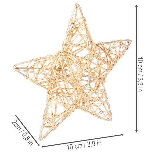 Decorative star set made of wire, two sizes, 10cm, 12 pieces | Floristik24.ie