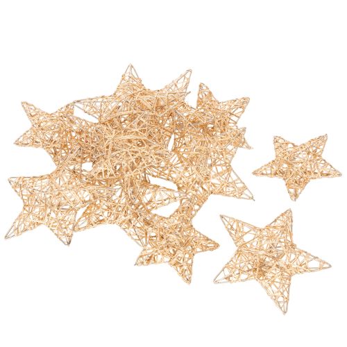 Decorative star set made of wire, two sizes, 10cm, 12 pieces | Floristik24.ie