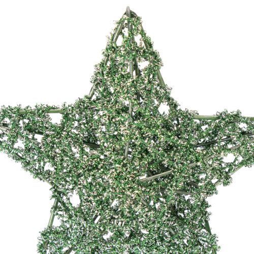 Decorative green wire star set, two sizes, 10cm, 12 pieces | Floristik24.ie