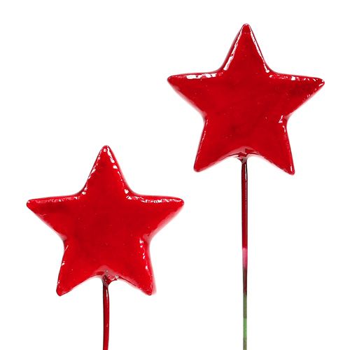 Stars on wire to decorate 5cm red 48pcs