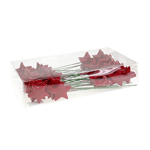 Floristik24 Stars on wire for decoration 5cm red 48 pcs