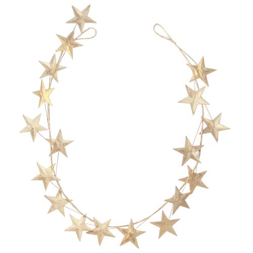 Floristik24 Star garland for Christmas metal gold L180cm