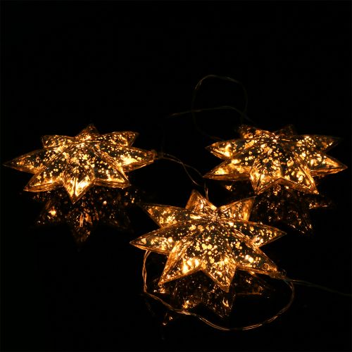 Floristik24 Star chain acrylic silver 150cm x3 with LED for batteries