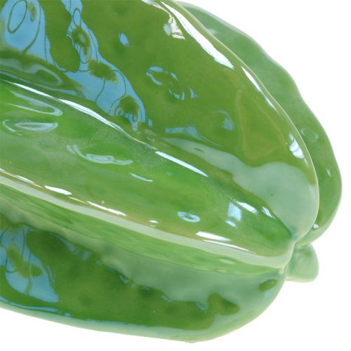 Product Star Fruit Carambola Ceramic Decoration 10cm Green 3-Piece Set