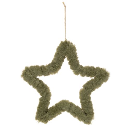 Hanging star, faux fur, for doors and windows, 30cm, 3 pieces | Floristik24.ie