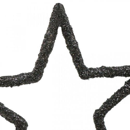 Product Scatter Decoration Christmas Stars Black Glitter Ø4cm 120 pcs