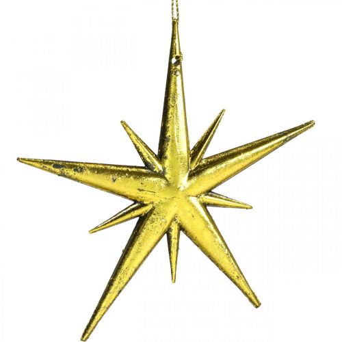 Product Christmas decoration star pendant golden W11.5cm 16 pcs